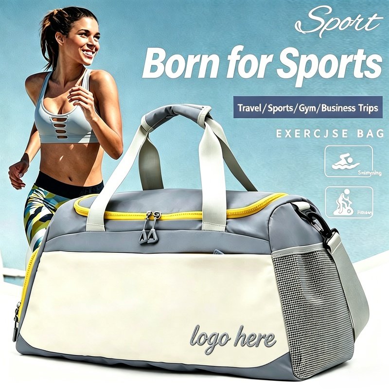 Color-Block Travel Tote Bag – Large Capacity Sports & Swimming Bag