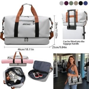 Oxford Fabric Fitness Travel Bag – Large Capacity with Shoe Compartment