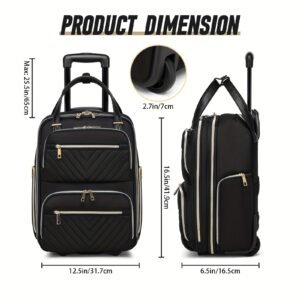 5cb3d352-97fd-40cf-8926-be6fdf7dd6f5.jpg 18-Inch Wheeled Carry-On Suitcase – Lightweight Business Travel Luggage