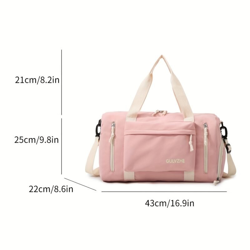 Color-Block Sports Travel Bag – Dry & Wet Separation with Shoe Compartment