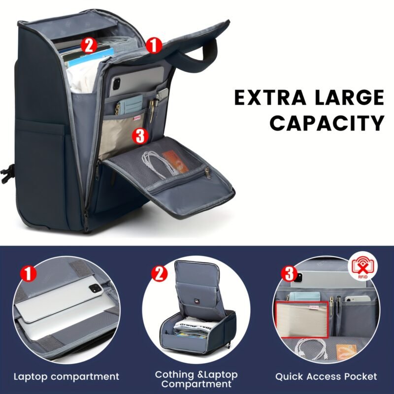 Rolling Backpack Trolley – Laptop Backpack & Carry-On Suitcase
