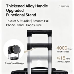Expandable Trolley Suitcase – ABS/PC Hard Shell with Cup Holder & Silent Wheels