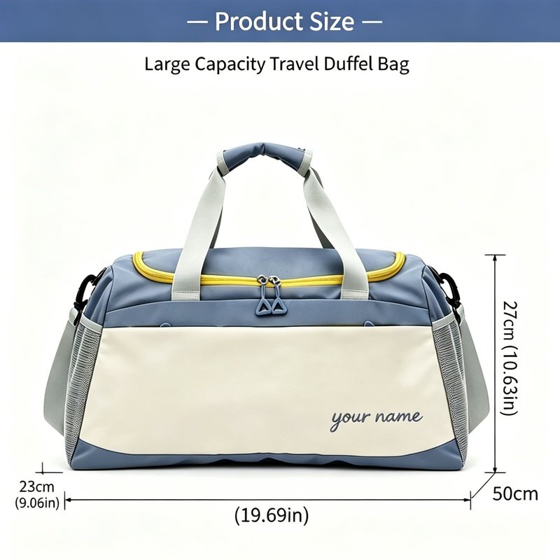 Color-Block Travel Tote Bag – Large Capacity Sports & Swimming Bag