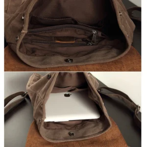 H36025e2090f34930a625724a24355fb9a.webp Leather & Canvas Casual Backpack – Travel & Hiking Daypack