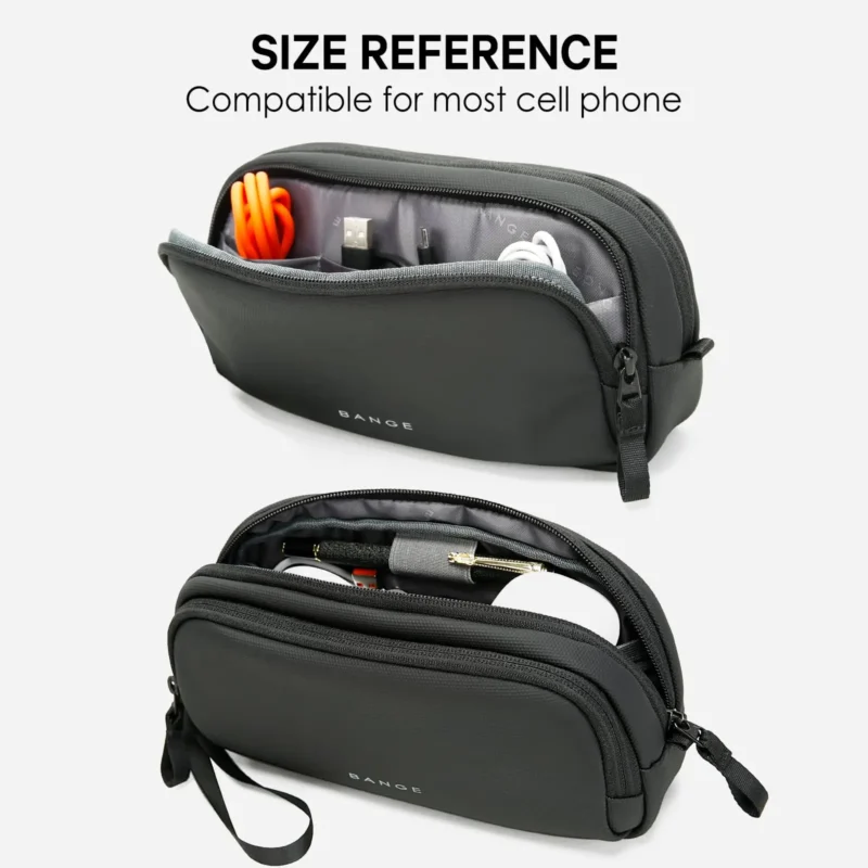BANGE Waterproof Electronics Organizer Bag – USB Cable & Digital Accessories Case