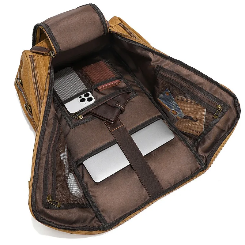 Waterproof Canvas Travel Backpack – Large Capacity Outdoor Bag