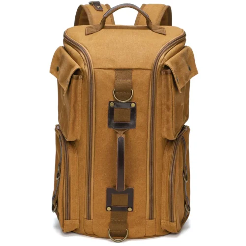 S96b70d1c9b6341c9a7c8a902805318c13.webp Waterproof Canvas Travel Backpack – Large Capacity Outdoor Bag