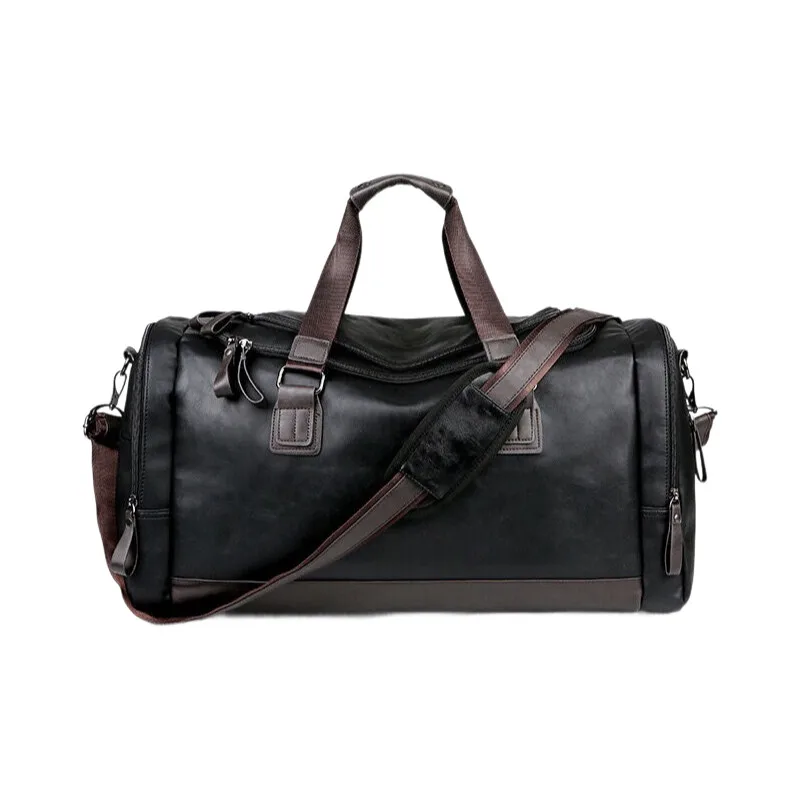 Genuine Leather Travel Duffel Bag – Water-Resistant Gym & Business Bag