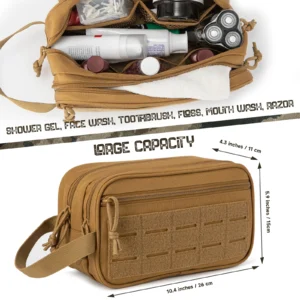 Tactical Toiletry Bag – MOLLE Hanging Travel Dopp Kit
