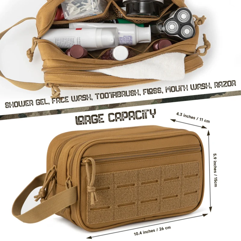 Tactical Toiletry Bag – MOLLE Hanging Travel Dopp Kit