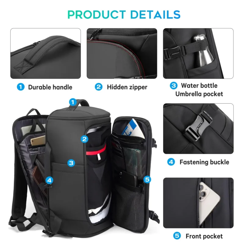 Scc5d17f85174476e92fdbc66f7a3fbd1e.webp BANGE Multi-Function Travel Backpack – Dry & Wet Separation with Shoe Compartment