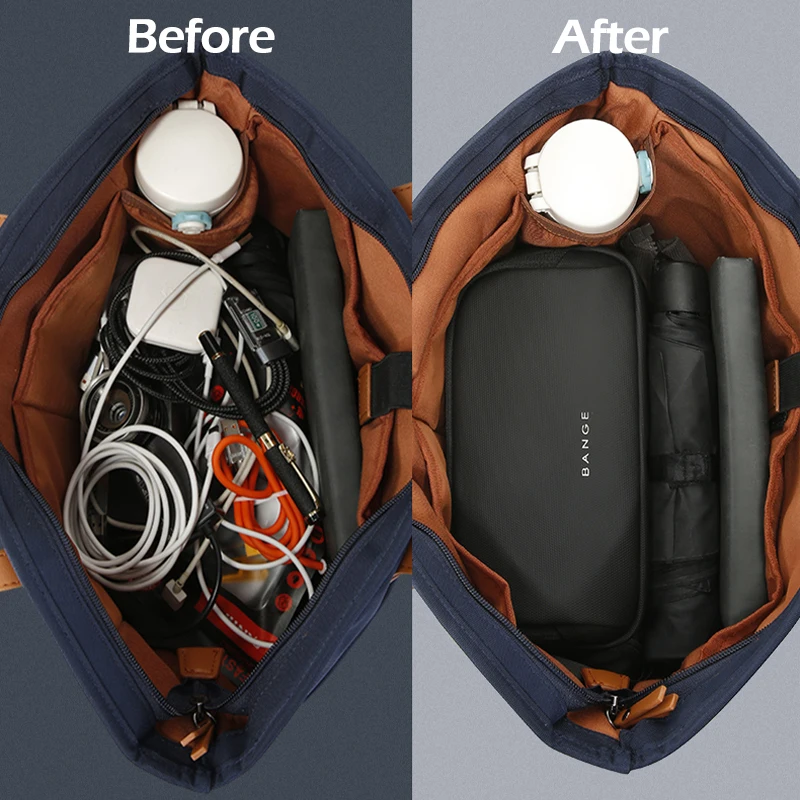BANGE Waterproof Electronics Organizer Bag – USB Cable & Digital Accessories Case