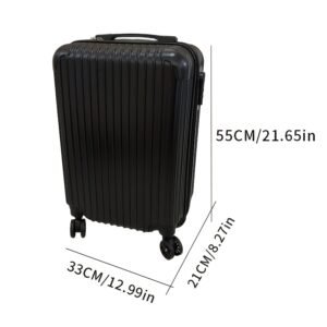 Modern Striped Carry-On Suitcase – Compact Luggage with Combination Lock