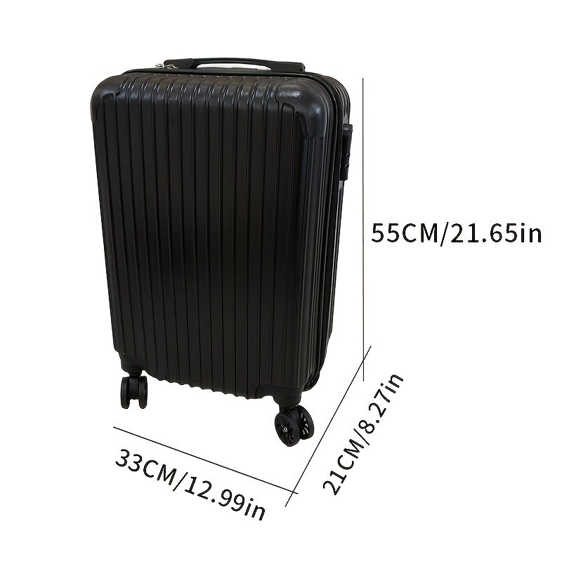 Modern Striped Carry-On Suitcase – Compact Luggage with Combination Lock