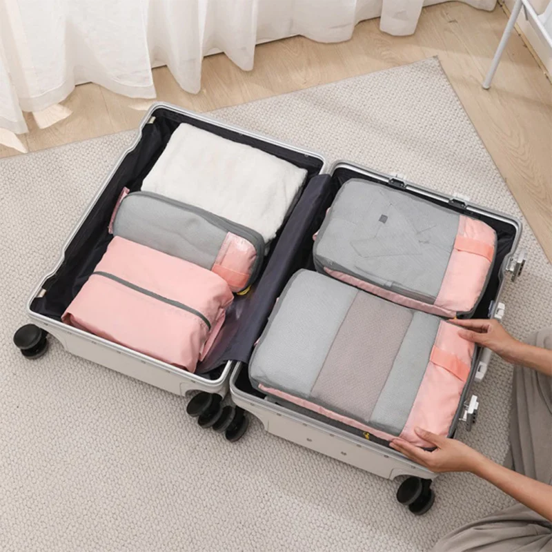 6-Piece Compression Packing Cube Set – Suitcase Organizer