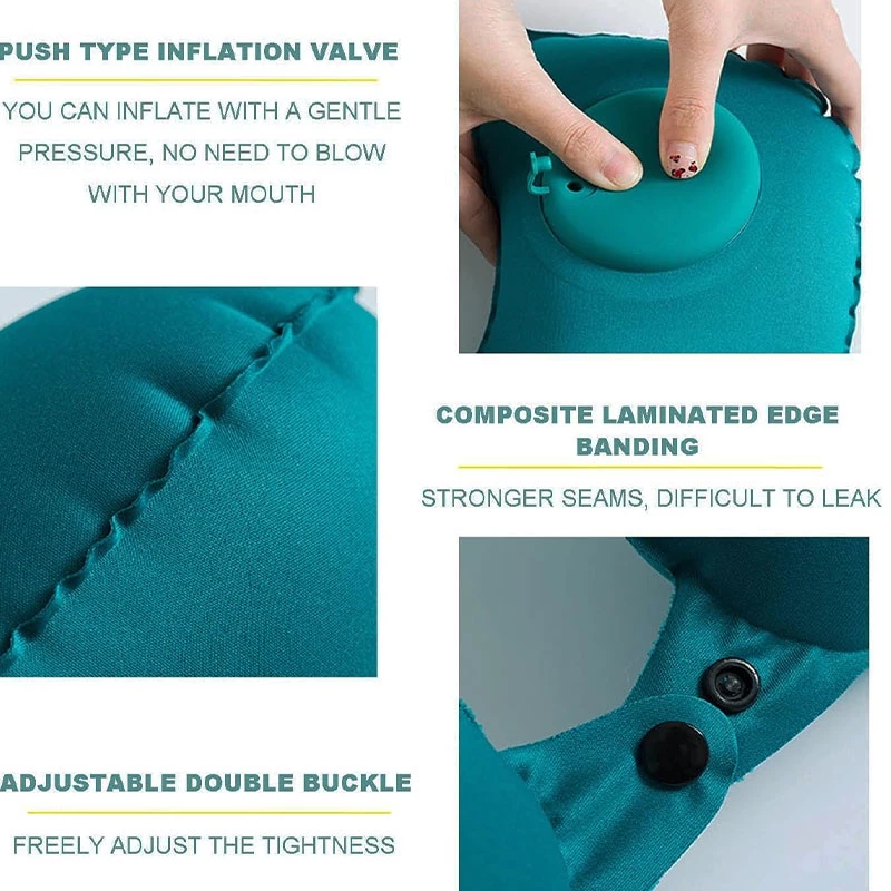 Automatic Inflatable Travel Neck Pillow – Breathable U-Shaped Cushion